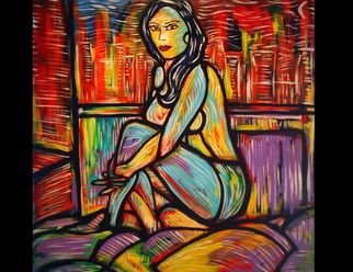 Oscar Galvan: 'Sus Ojos Mienten', 2012 Acrylic Painting, Beauty.   Eyes that lie/ Popart/ Impressionism/ Female/ Heart/ Soul/ Picasso/ Manet/ Galvan/ Beauty/ Portrait ...