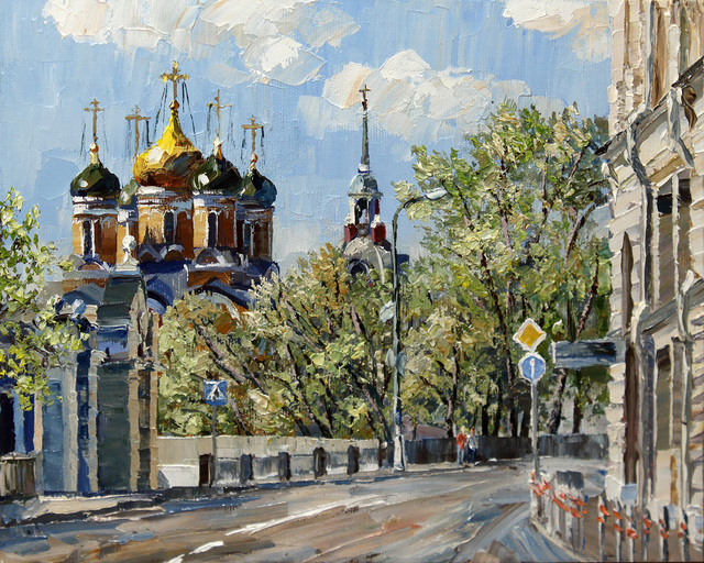 Artemis  Artists Association  'Street Varvarka', created in 2015, Original Painting Oil.