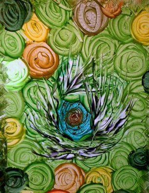 Gudrun Ploetz: 'Bed of roses', 2002 Encaustic Painting, Abstract. Encaustic on special cardboard...
