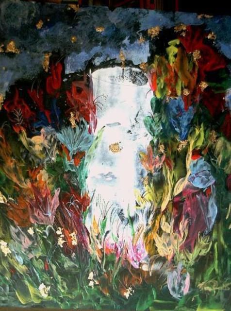Gudrun Ploetz  'Day Of The Dead', created in 2003, Original Painting Encaustic.