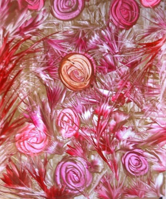 Artist Gudrun Ploetz. 'Wild Roses' Artwork Image, Created in 2002, Original Painting Encaustic. #art #artist