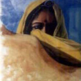 Shaukat Mulla: 'waiting', 2003 Oil Painting, Figurative. 