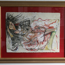 Jack Diamond: 'AFTER THE PARTY', 1986 Other Painting, Impressionism. Artist Description:  THIS IS A LIMITED EDITION PRINT. SIGNED AND NUMBERED. IT COMES MATTED FLOATING ON RED SILK, IN THE GOLD FRAME SHOWN HERE, THIS IS THE SAME AS THE ORIGINAL. THE ORIGINAL IS PRICED AT $75,000. ...