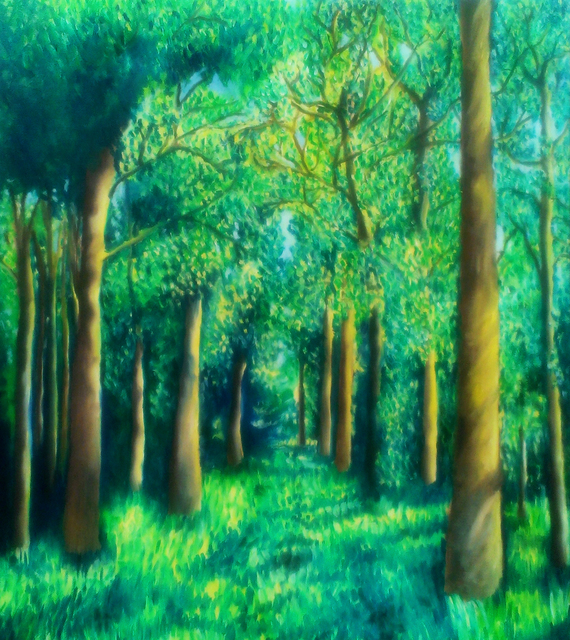 Artist Katie Puenner. 'Fall Trees' Artwork Image, Created in 2015, Original Painting Oil. #art #artist