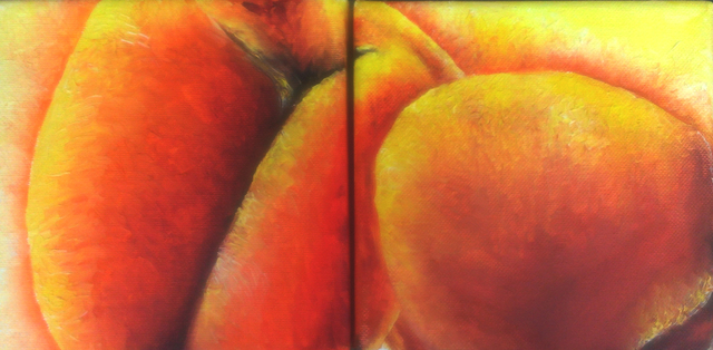 Katie Puenner  'Peachy One And Two', created in 2014, Original Painting Oil.