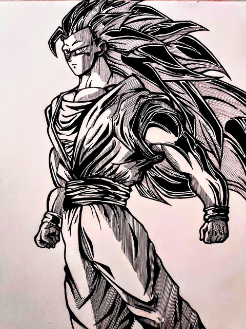 Gurpreet Singh  'Goku', created in 2019, Original Drawing Graphite.