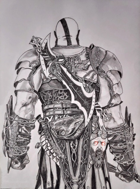 Gurpreet Singh  'Kratos', created in 2019, Original Drawing Graphite.