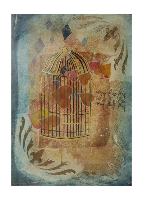 Frank Hoffmann  'Golden Cage', created in 2016, Original Painting Acrylic.