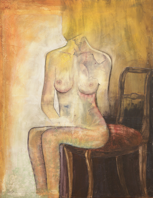 Frank Hoffmann  'Nude On Chair', created in 2013, Original Painting Acrylic.