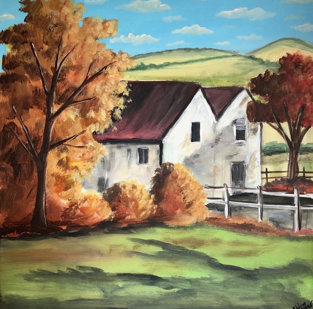 Aisha Haider  'Peaceful Autumn', created in 2019, Original Painting Acrylic.