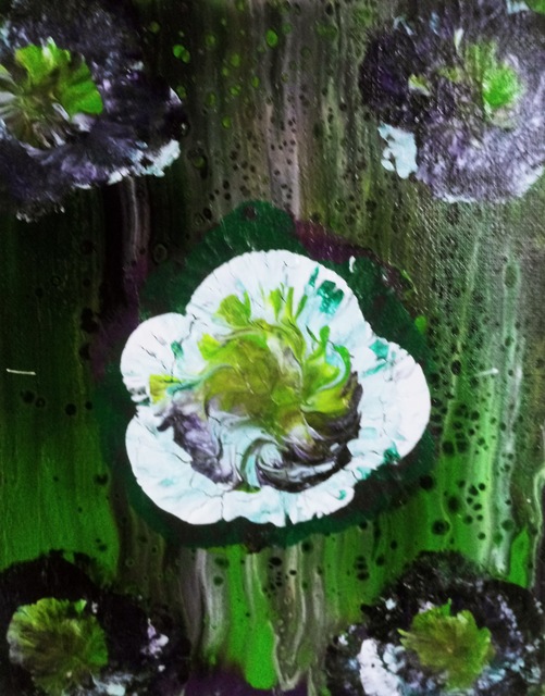 Artist Anna Adams. 'Summer White Flower' Artwork Image, Created in 2021, Original Painting Acrylic. #art #artist