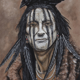 Michael Todd: 'war paint', 2012 Acrylic Painting, Americana. Artist Description: Native American Indian for sale in print form only from my website 