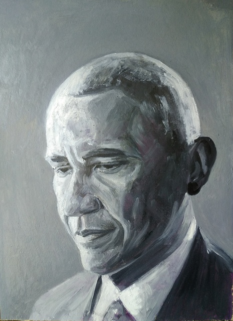Igor Matselik  'Obama', created in 2022, Original Painting Oil.