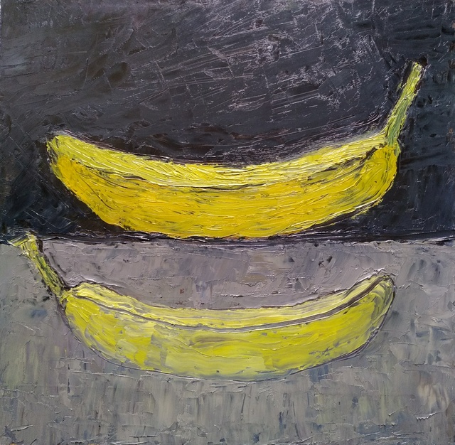 Igor Matselik  'Two Bananas', created in 2022, Original Painting Oil.