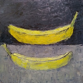 Igor Matselik: 'two bananas', 2022 Oil Painting, Still Life. Artist Description: oil...
