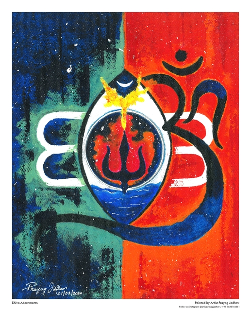 Prayag Jadhav  'Shiva Adornments', created in 2020, Original Painting Acrylic.