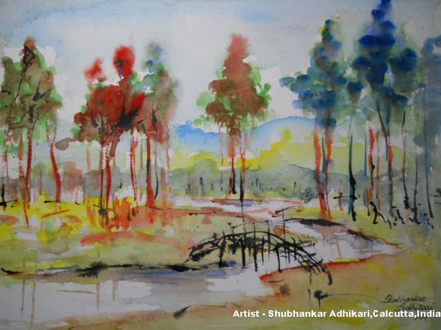 Artist Shubhankar Adhikari. 'AFTER THE RAIN' Artwork Image, Created in 2011, Original Mixed Media. #art #artist