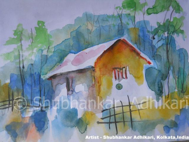 Artist Shubhankar Adhikari. 'RURAL BENGAL' Artwork Image, Created in 2011, Original Mixed Media. #art #artist