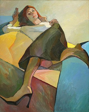 Ludmila Guryeva: 'Designer Olya', 2002 Oil Painting, People.  canvas, oil ...