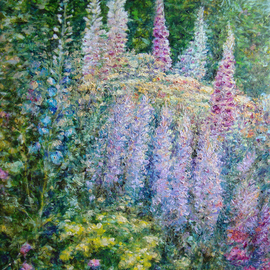 Danko Merin: 'garden 8', 2016 Other Painting, Botanical. Artist Description: The artwork is painted in the oil on canvas technique. In the manner of an impressionist landscape, full of colours and fine strokes that complete the composition of the painting. In the trees and flowers through the colours you can feel a light breeze that vibrates in the ...