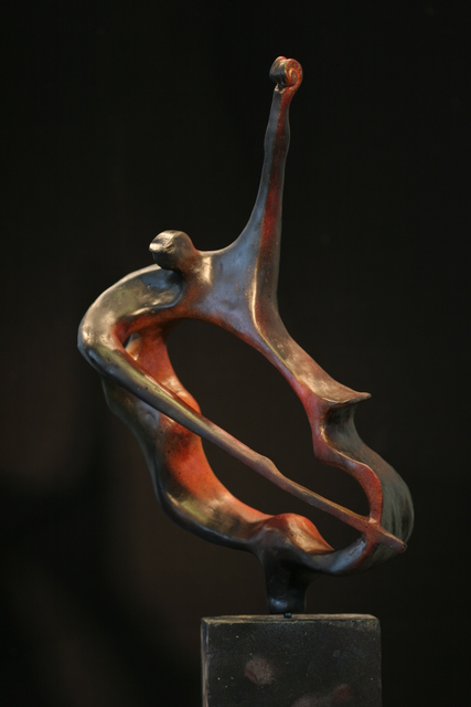 Rogier Ruys  'Walking Bass', created in 2014, Original Sculpture Bronze.