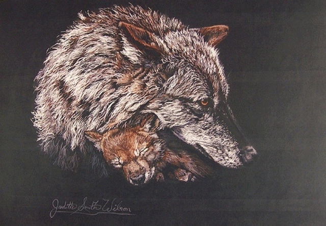 Judith Smith Wilson  'A Mothers Love', created in 1998, Original Pastel.
