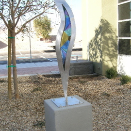 Janine Barbour: 'Celebration', 2006 Mixed Media Sculpture, Abstract. Artist Description: Fused Glass and Stainless Steel Sculpture. This installation was a collaboration between Janine Barbour and Niki Glen. ...