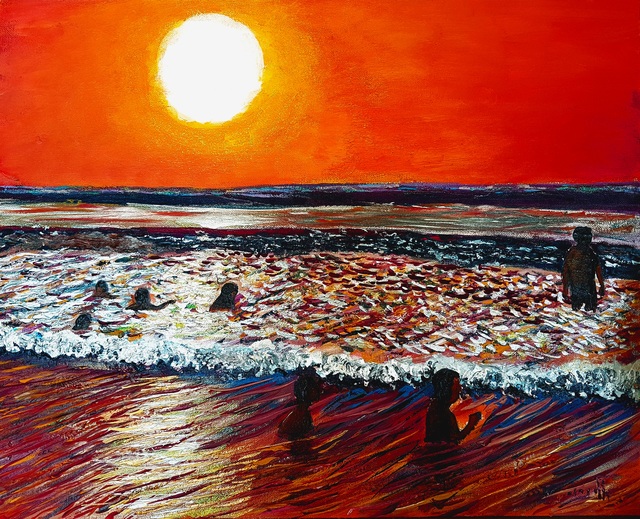 Artist Eli Gross. 'Sunset' Artwork Image, Created in 2018, Original Painting Acrylic. #art #artist