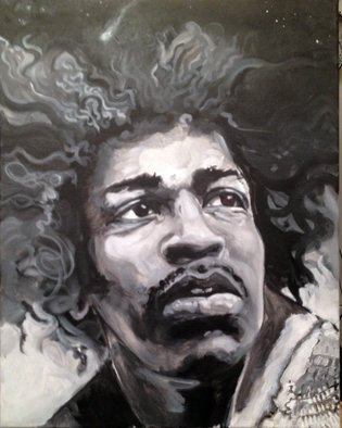 Sue Conditt: 'Jimi Cosmos', 2016 Acrylic Painting, People.  Jimi Hendrix Greatest guitarist ever lived genius rock& roll blues rockstar ...