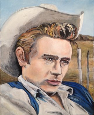 Sue Conditt: 'SOLD2020', 2016 Acrylic Painting, People. James Dean Cowboy portrait green eyestoo fast to live too young to dierebel without a cause...
