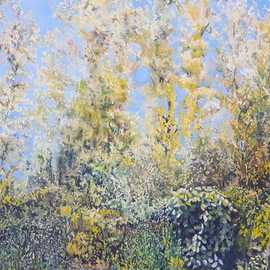 Stephanie  Cain: 'september', 2018 Oil Painting, Impressionism. Artist Description: from my window...