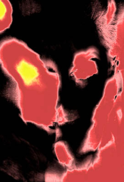 Walter Spaeth  'Face-FireNight C', created in 2002, Original Computer Art.