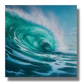 Artem Kolesnikov: 'emerald wave', 2024 Oil Painting, Seascape. Artist Description: original painting painted with high- quality oil paints on canvas. Painted under the impression after a trip to the famous beach of Cies, Playa de Roda. ...