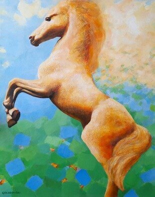Nikola Golubovski: 'horse', 2022 Acrylic Painting, Animals. horse. . . . . . . . . . . . . . . . . . . . . . . . . . . . . . . . . . . ...