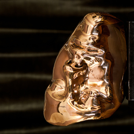 Artur Kalinski: 'Alnitak', 2016 Bronze Sculpture, Body. Artist Description:  body, face, bronze, gold, polished, head, mask, beautifull, sleeping, beauty ...