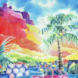 Hisayo Ohta: 'Gentle breeze', 1999 Other Painting, Travel. Artist Description:    Painting on silk.Moorea island, Tahiti                                               ...