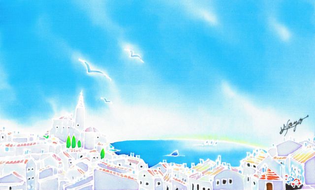 Artist Hisayo Ohta. 'Mediterranean Summer' Artwork Image, Created in 2013, Original Painting Other. #art #artist