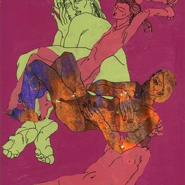 Vorona Ecaterina: 'study of woman in', 2019 Acrylic Painting, Erotic. Artist Description: womenartnudeloveacrylicexpresionism...