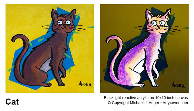 Artist Michael Auger. 'Cat' Artwork Image, Created in 2021, Original Painting Acrylic. #art #artist