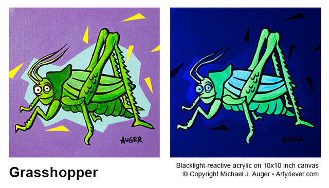 Artist Michael Auger. 'Grasshopper' Artwork Image, Created in 2021, Original Painting Acrylic. #art #artist