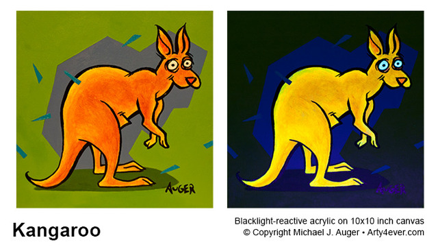 Artist Michael Auger. 'Kangaroo' Artwork Image, Created in 2021, Original Painting Acrylic. #art #artist