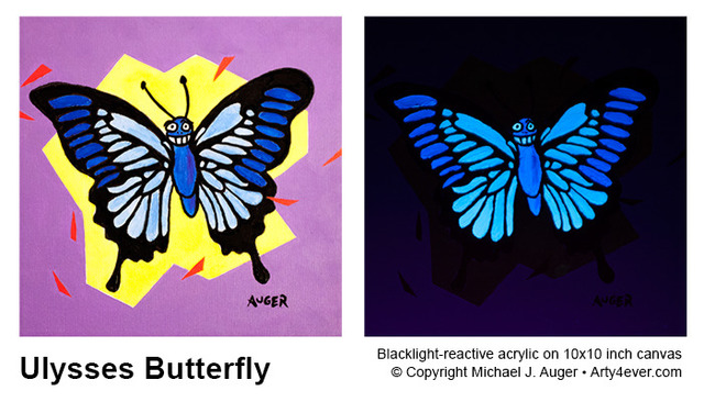 Artist Michael Auger. 'Ulysses Butterfly' Artwork Image, Created in 2021, Original Painting Acrylic. #art #artist