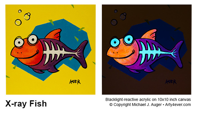 Artist Michael Auger. 'Xray Fish' Artwork Image, Created in 2021, Original Painting Acrylic. #art #artist