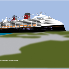 Michael Chatman Artwork Disney Cruise Ship, 2010 Digital Art, Scenic