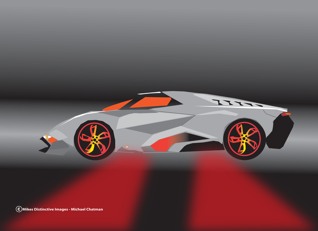 Michael Chatman  'Lamborghini', created in 2013, Original Digital Art.