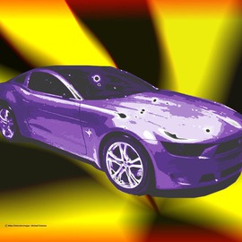 Michael Chatman Artwork Purple Stang, 2013 Digital Art, Automotive