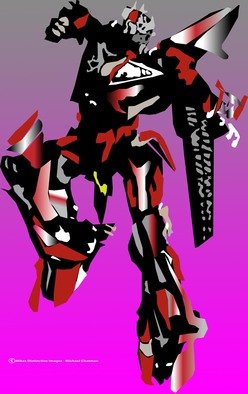 Michael Chatman: 'Transformer Art 7', 2013 Computer Art, Figurative.           A digital depiction of a transformer character.Available as a giclee on paper of canvas, many sizes available    ...