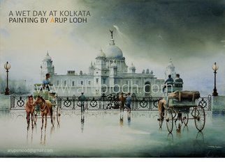 Arup Lodh: 'a cloudy day kolkata', 2013 Watercolor, Cityscape. Recreate the Magic of EnjoyingKolkata - a word woven with mystery. A city with as many unique interpretations as its people. Italways remained at the center of our curiosities and discussions. There is one more Kolkata which is being passed over to us through stories and tales from our ...