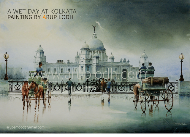 Artist Arup Lodh. 'A Cloudy Day Kolkata' Artwork Image, Created in 2013, Original Painting Acrylic. #art #artist