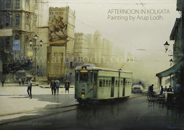 Artist Arup Lodh. 'A Sunny Morning Kolkata' Artwork Image, Created in 2013, Original Painting Acrylic. #art #artist